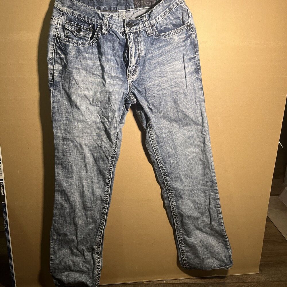 TK Axel Men’s Slim Bootcut Jeans Blue Medium Wash 32x32 Denim 5-Pocket Sku43